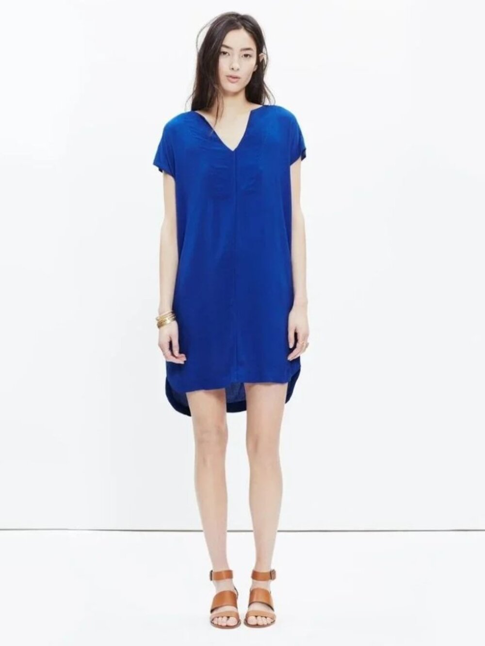 Madewell Du Jour Tunic Shift Dress Royal Blue XXS